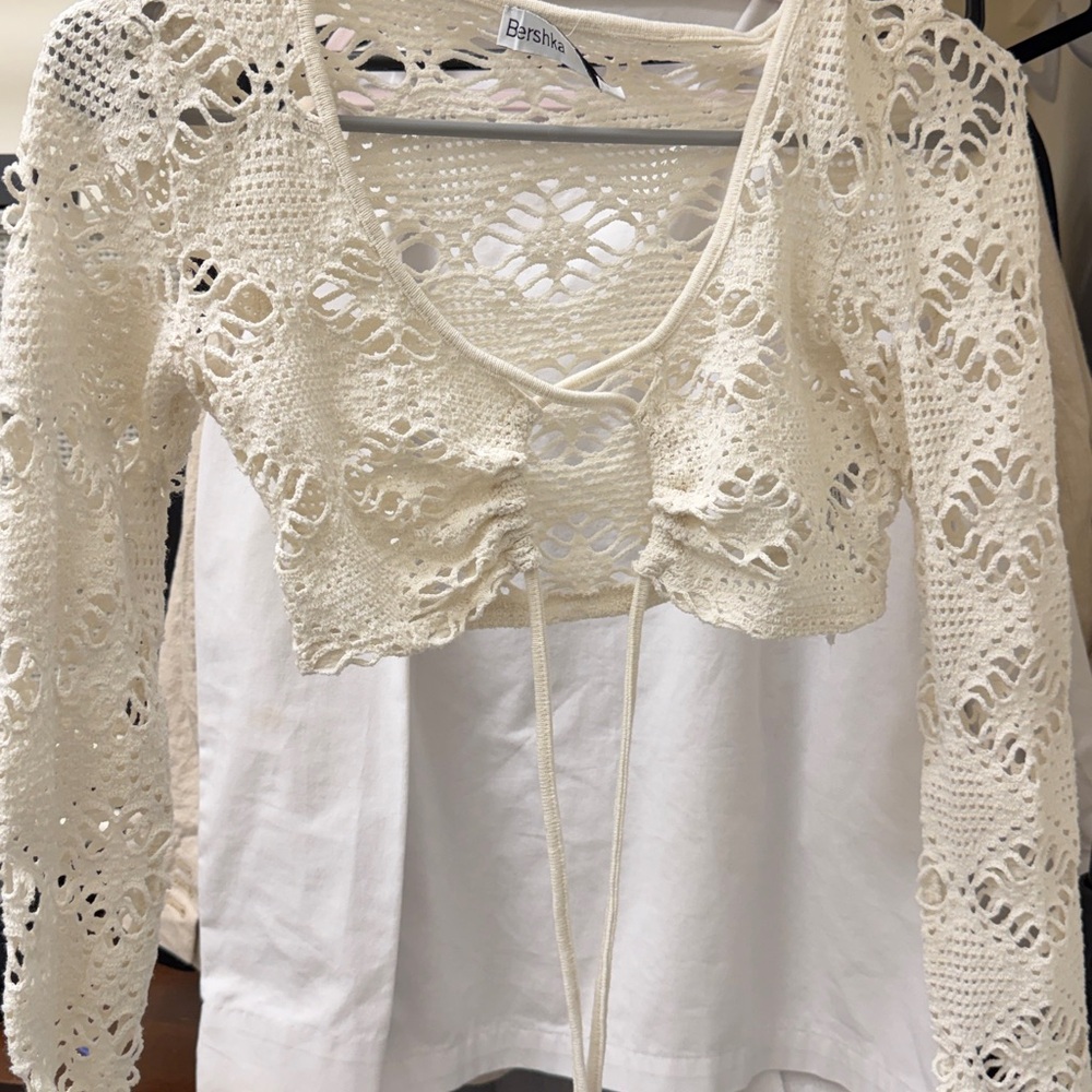 Bershka Crean Knit Bolero Top